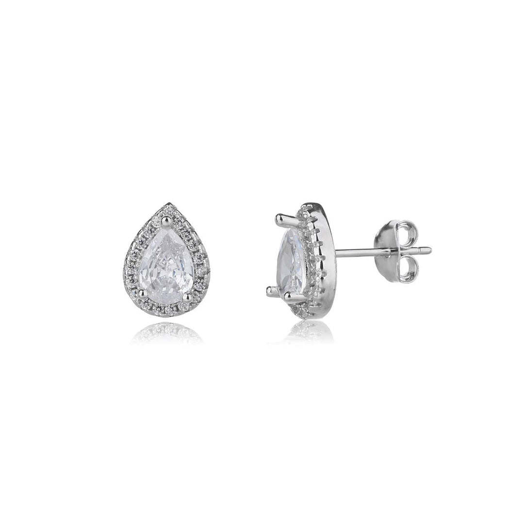 עגילי טיפה צמודים - אדום | כסף 925