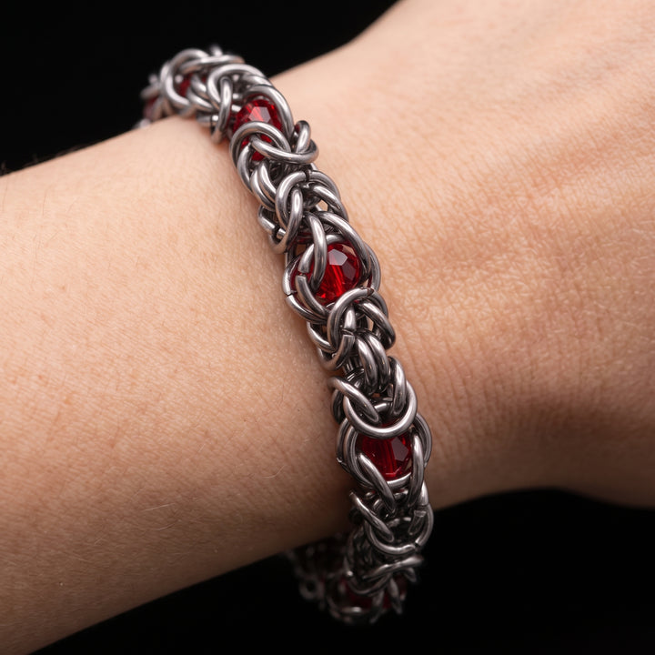 Red Stones Link Bracelet
