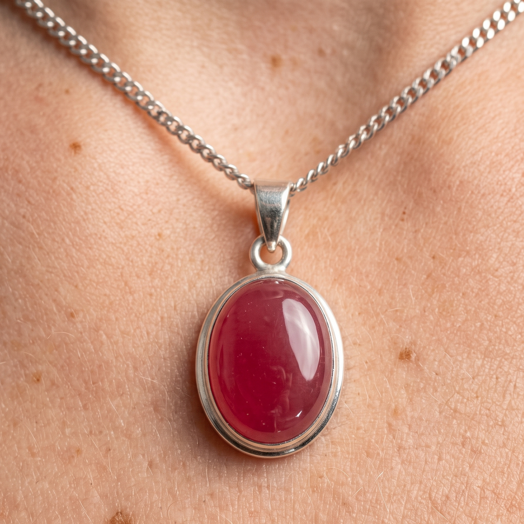 Unique Pink Stone Necklace