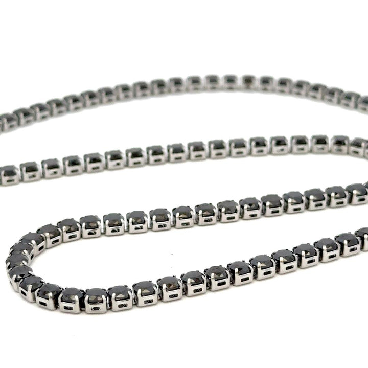 שרשרת טניס 4מ"מ אבנים שחורות