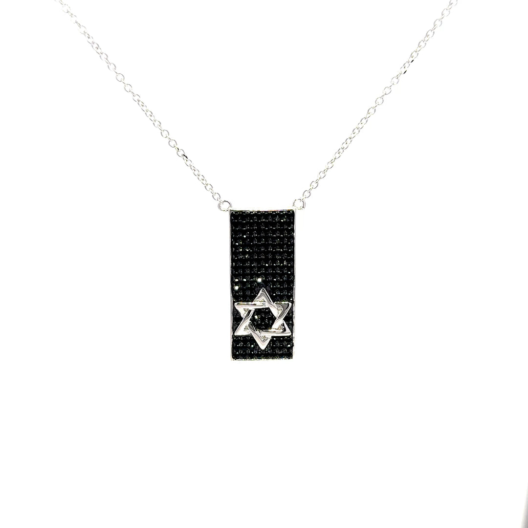 Black Stone Star of David Necklace