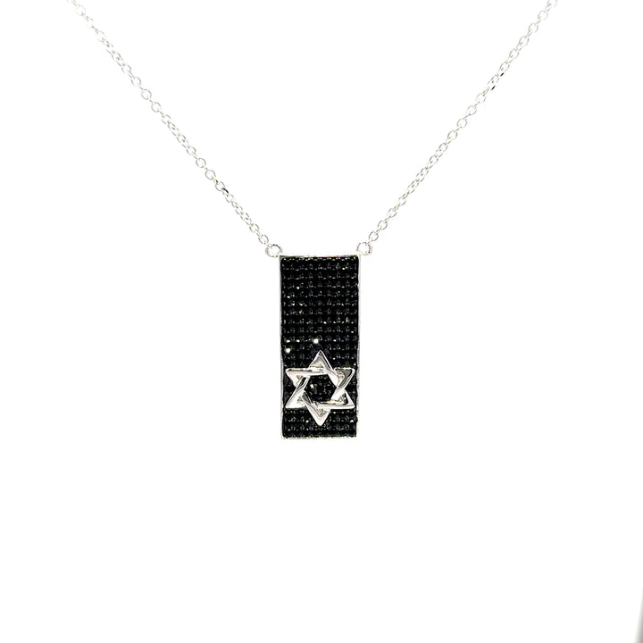 Black Stone Star of David Necklace