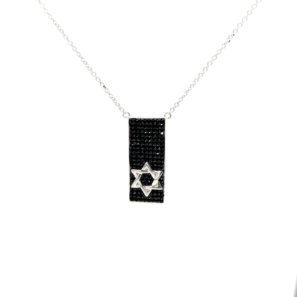 Black Stone Star of David Necklace