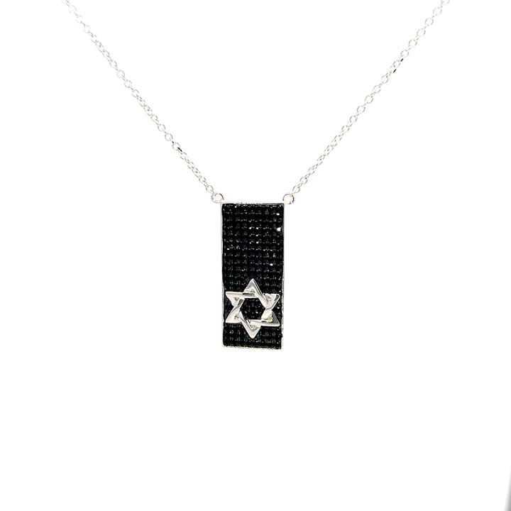 Black Stone Star of David Necklace