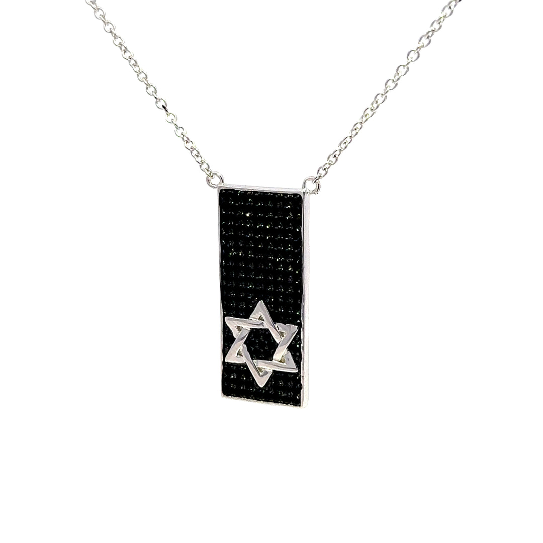 Black Stone Star of David Necklace