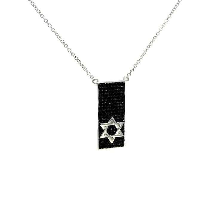 Black Stone Star of David Necklace