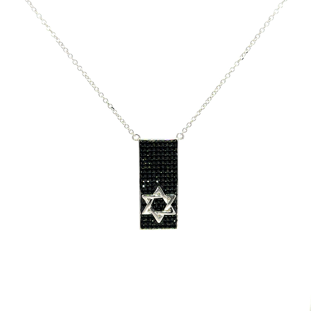 Black Stone Star of David Necklace