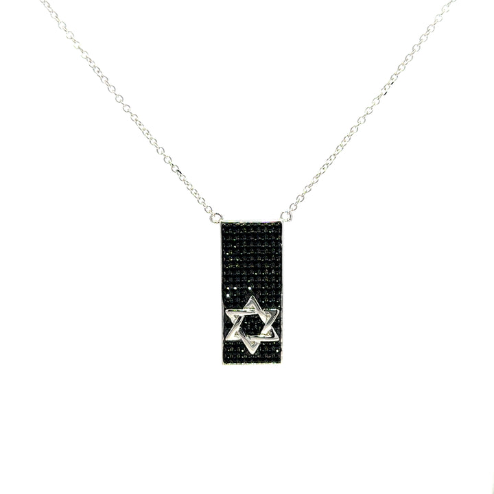 Black Stone Star of David Necklace
