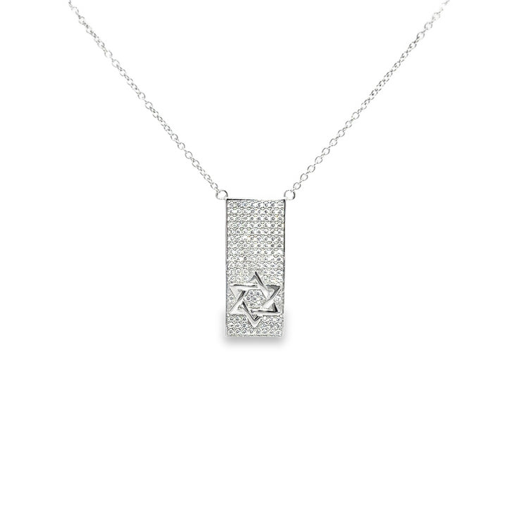 White Stone Star of David Necklace