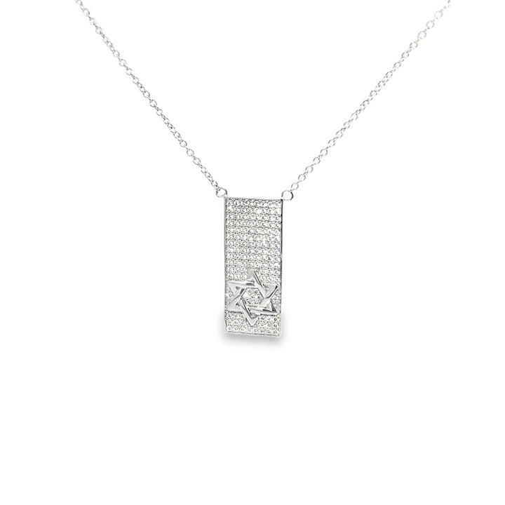 White Stone Star of David Necklace