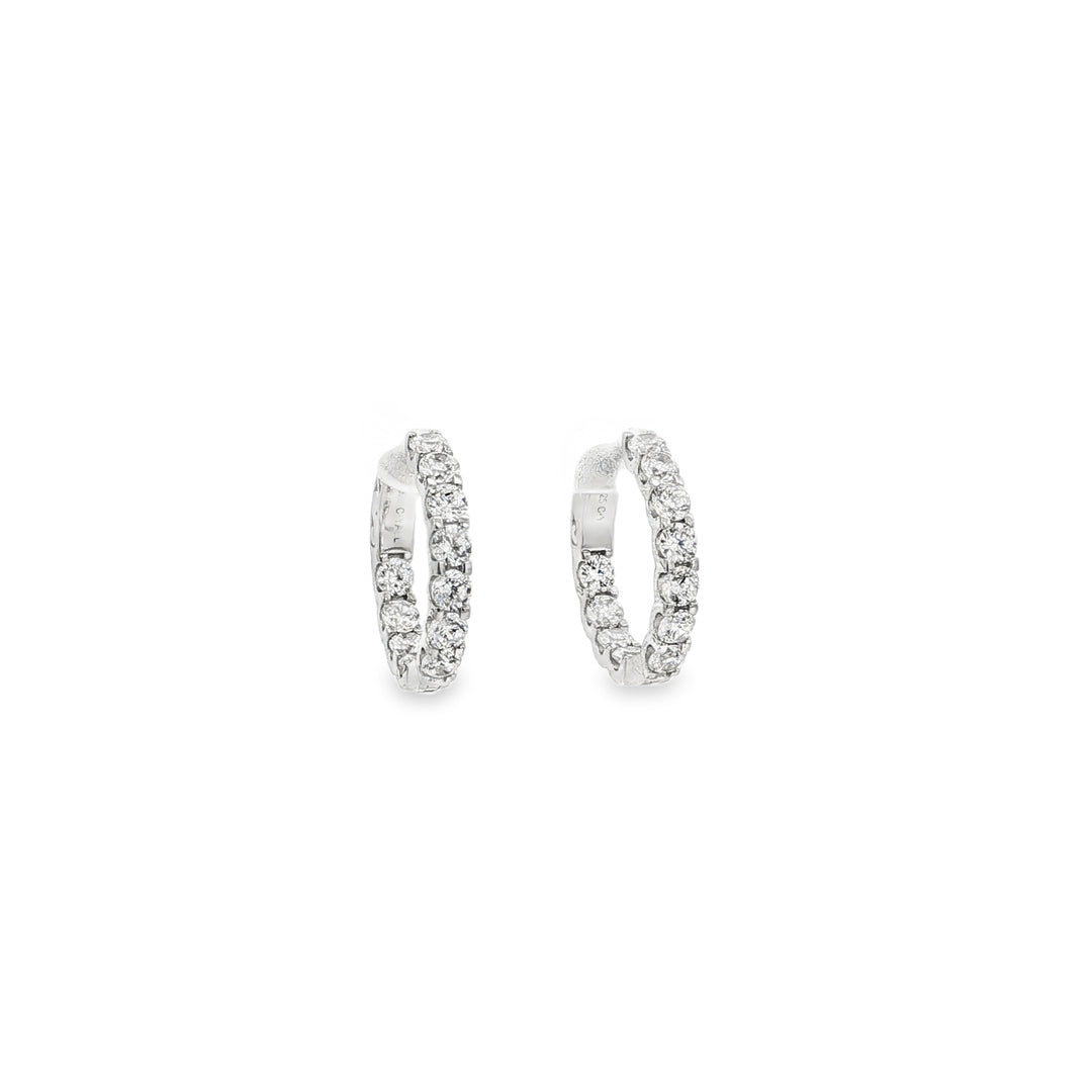 Stone-Set Hoop Earrings