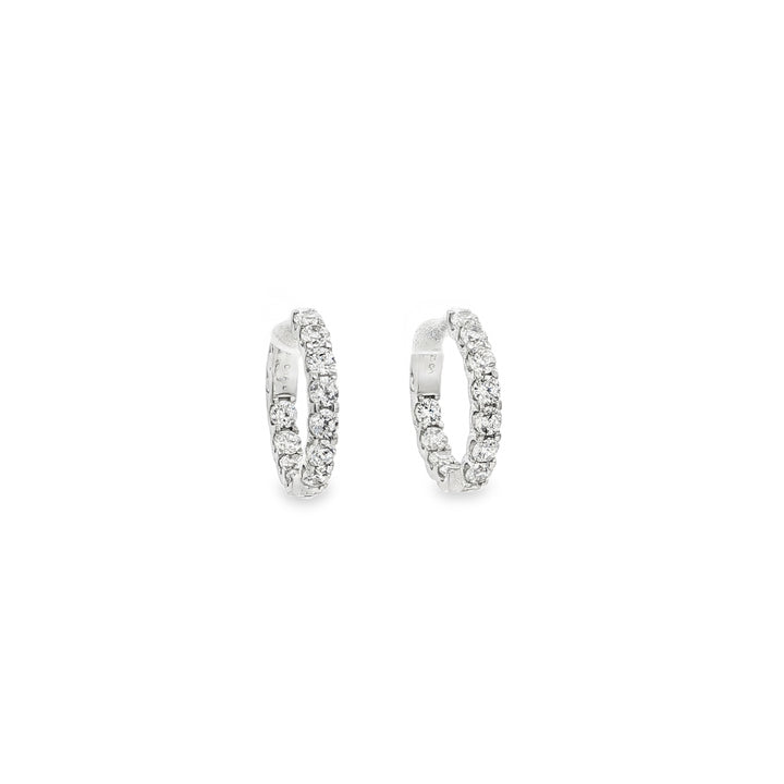 Stone-Set Hoop Earrings