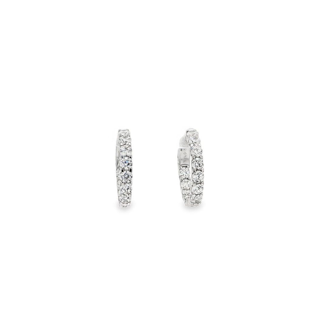 Stone-Set Hoop Earrings