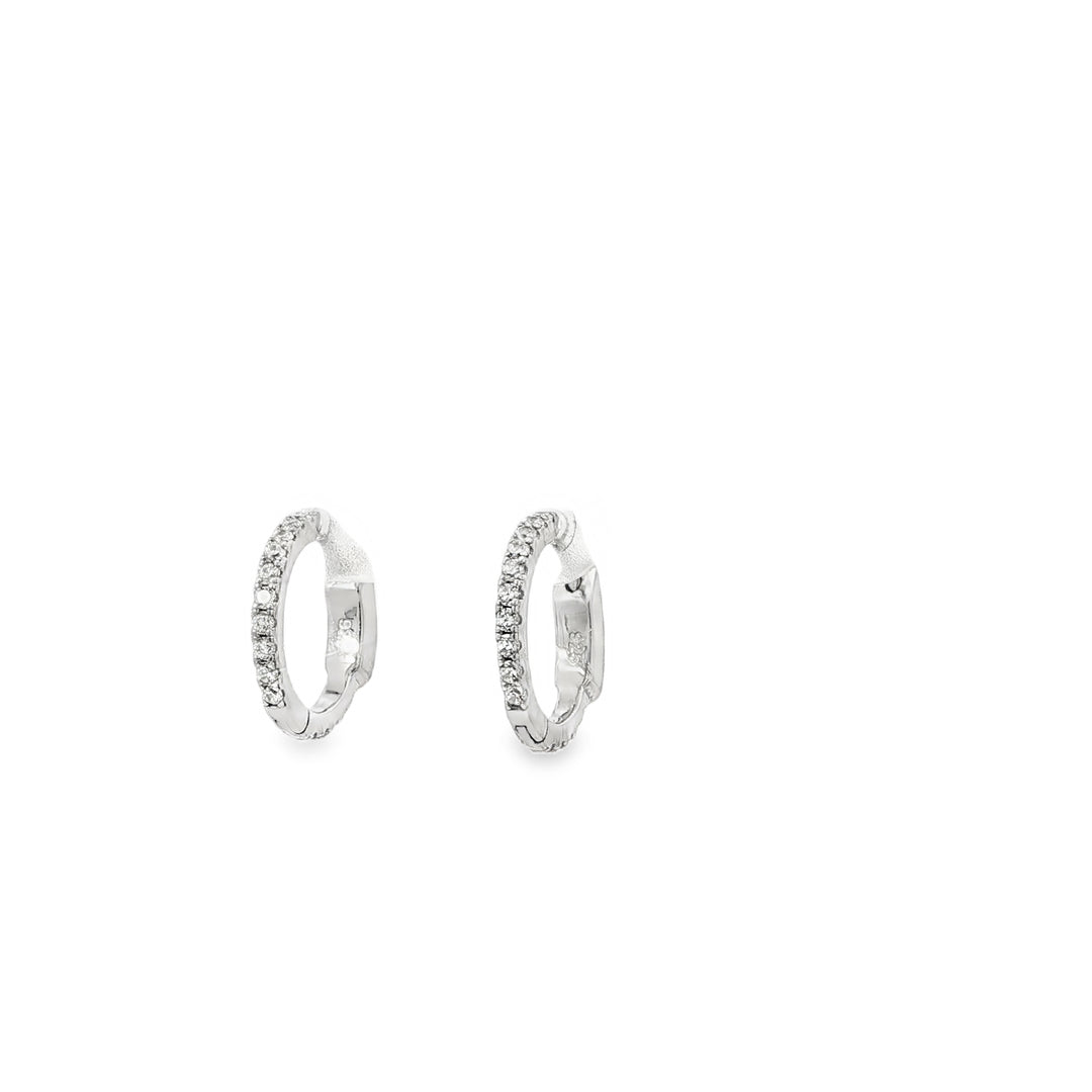 Small Stone-Set Hoop Earrings