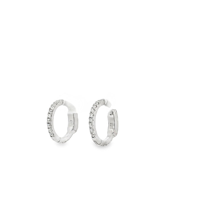 Small Stone-Set Hoop Earrings