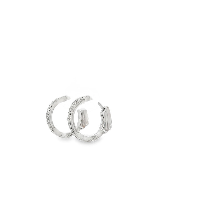 Small Stone-Set Hoop Earrings