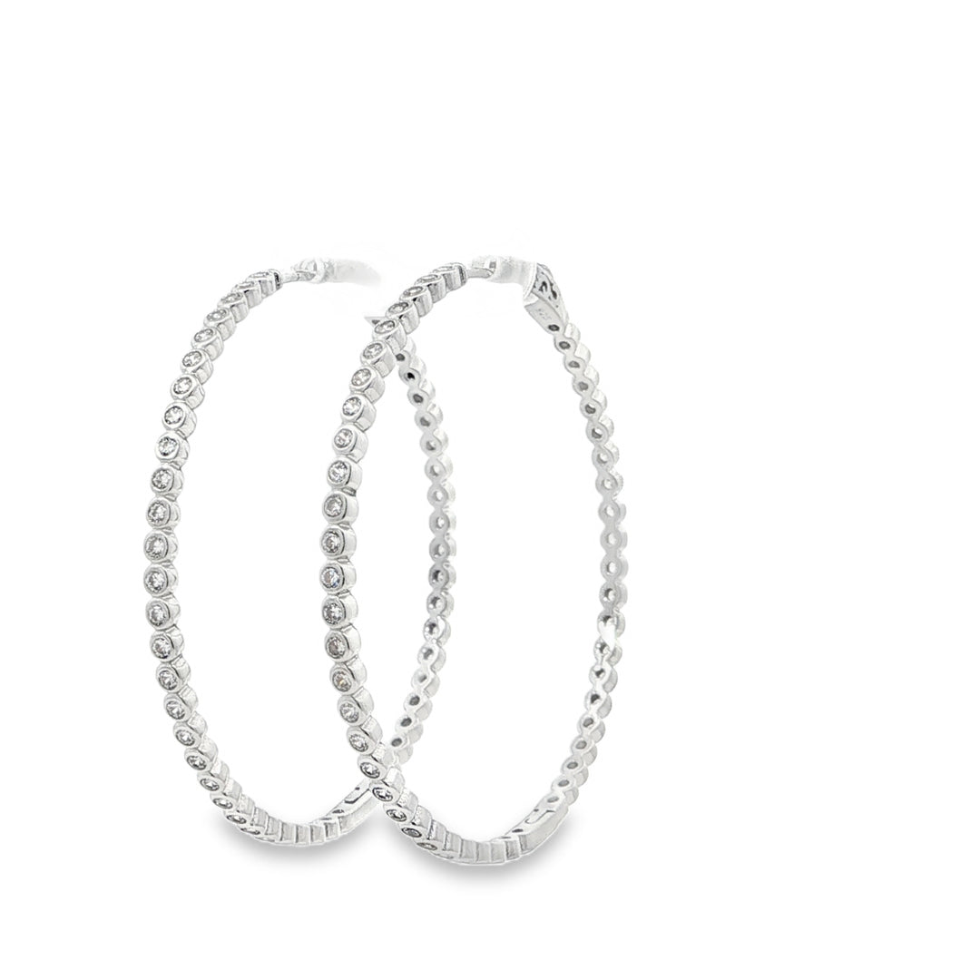 Large Stone-Set Hoop Earrings