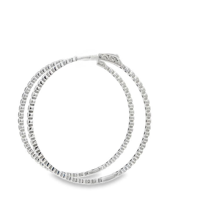 Large Stone-Set Hoop Earrings