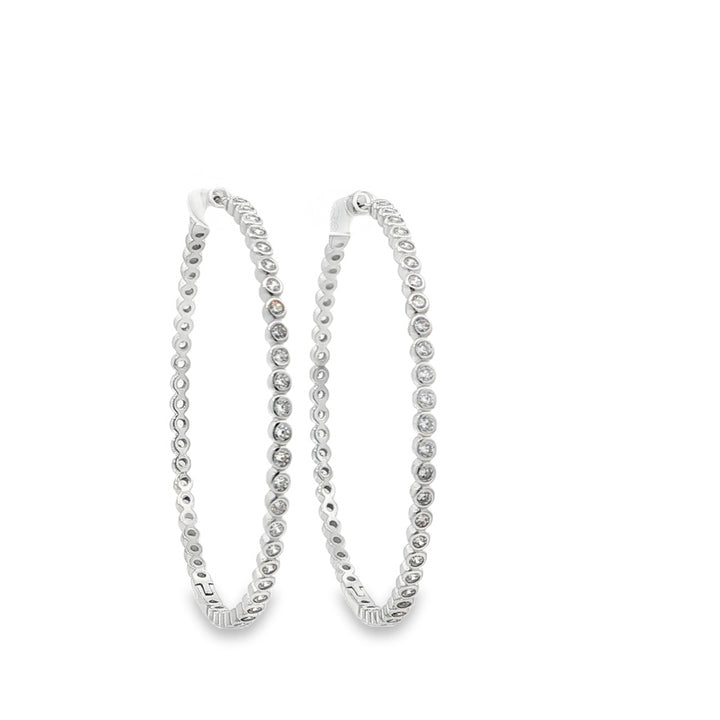 Large Stone-Set Hoop Earrings