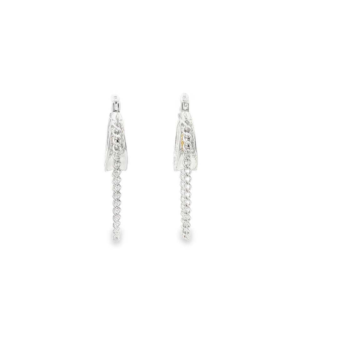 Chain Drop Hoop Earrings