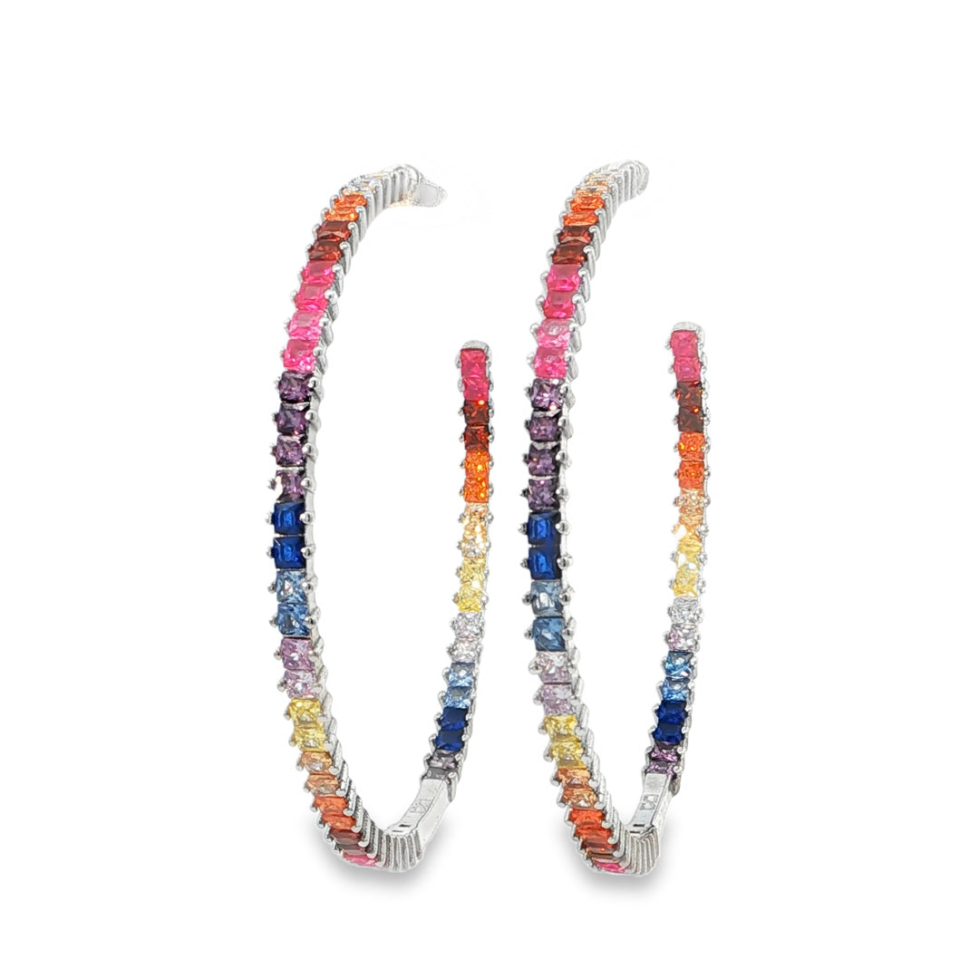 Rainbow Hoop Earrings