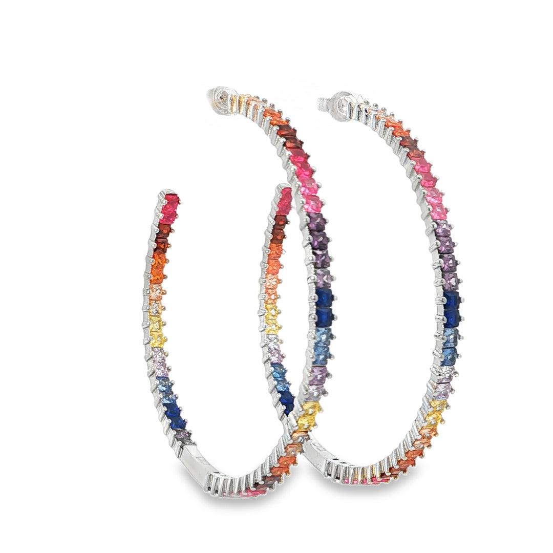 Rainbow Hoop Earrings