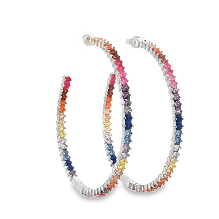 Rainbow Hoop Earrings