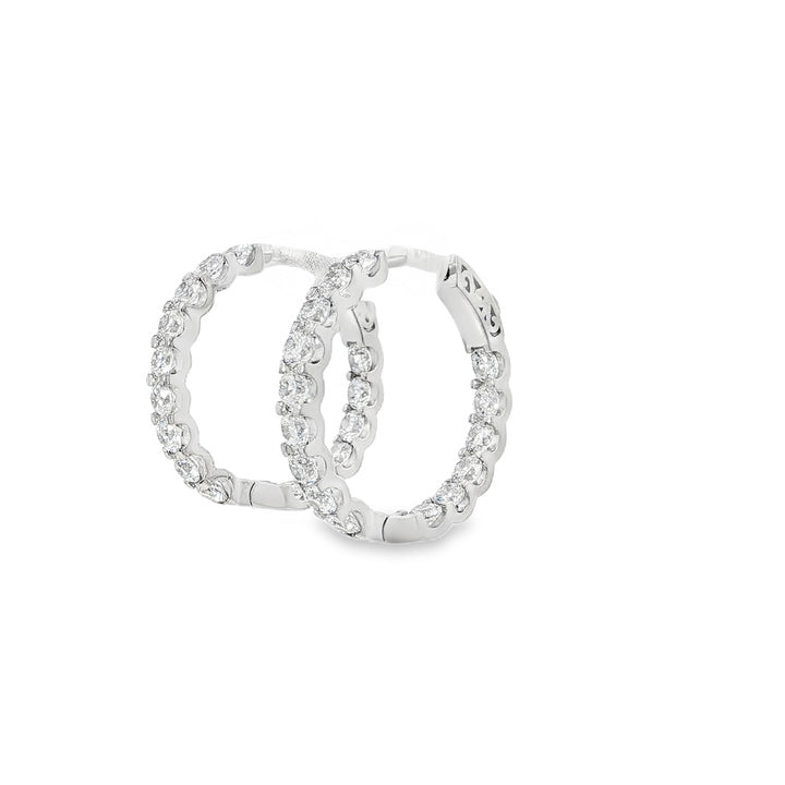 Bold Stone Hoop Earrings