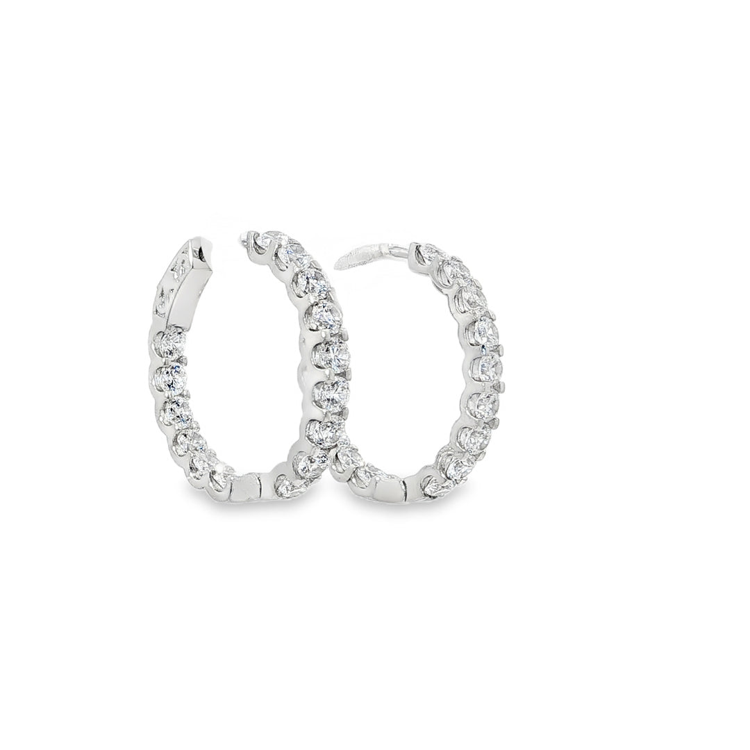 Bold Stone Hoop Earrings