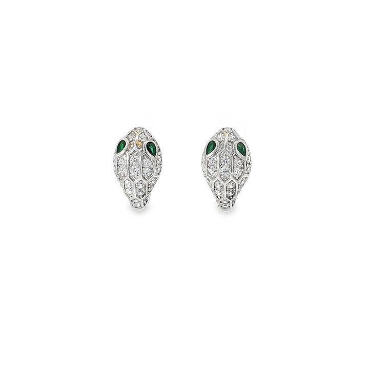 Stone-Set Snake Earrings