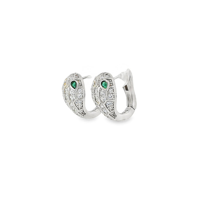 Stone-Set Snake Earrings