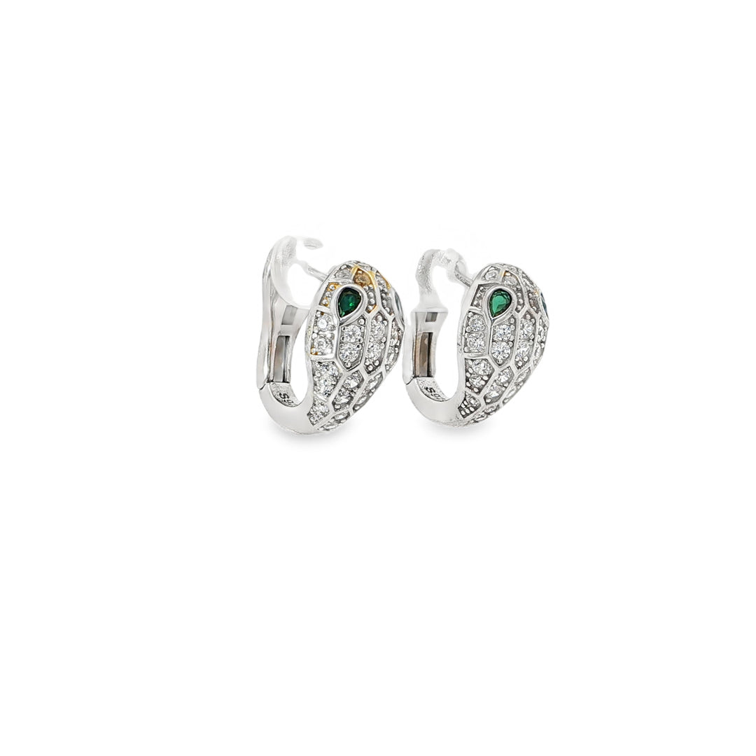 Stone-Set Snake Earrings