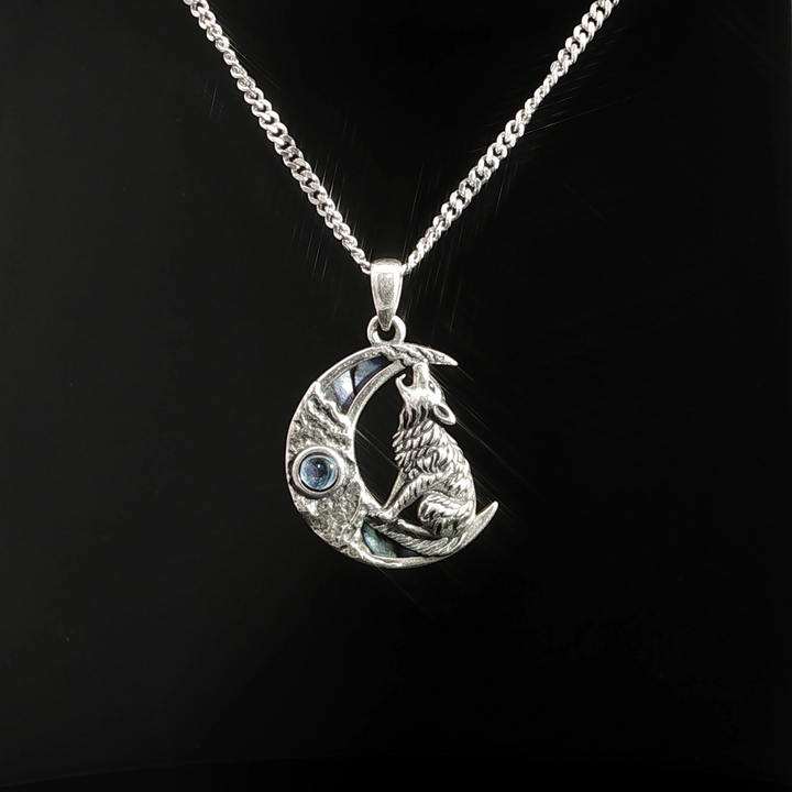 Moon Fox Blue Stone Necklace