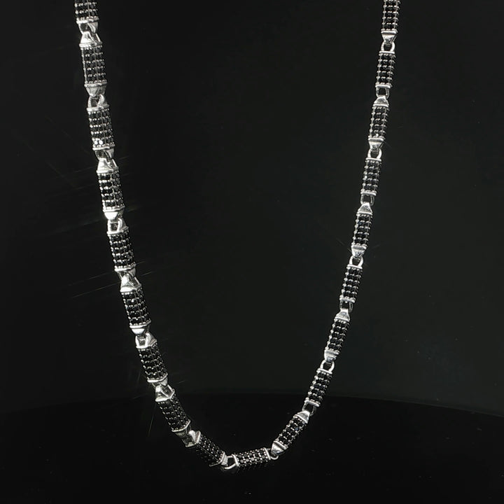 Mixed Bar Link Silver Chain