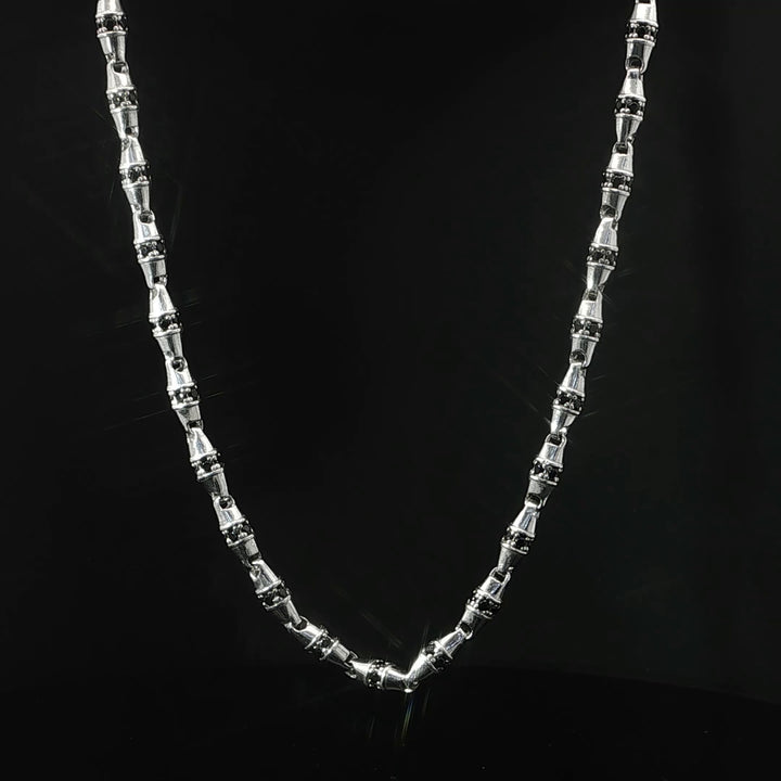Faceted Link Silver Chain