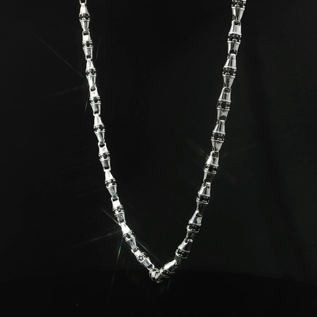 Faceted Link Silver Chain