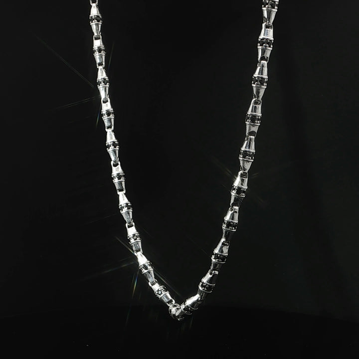 Faceted Link Silver Chain