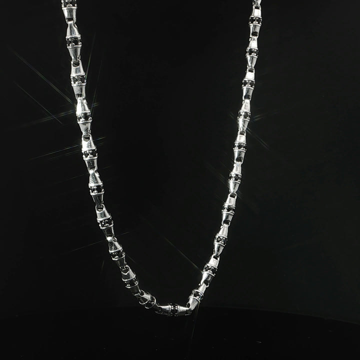 Faceted Link Silver Chain