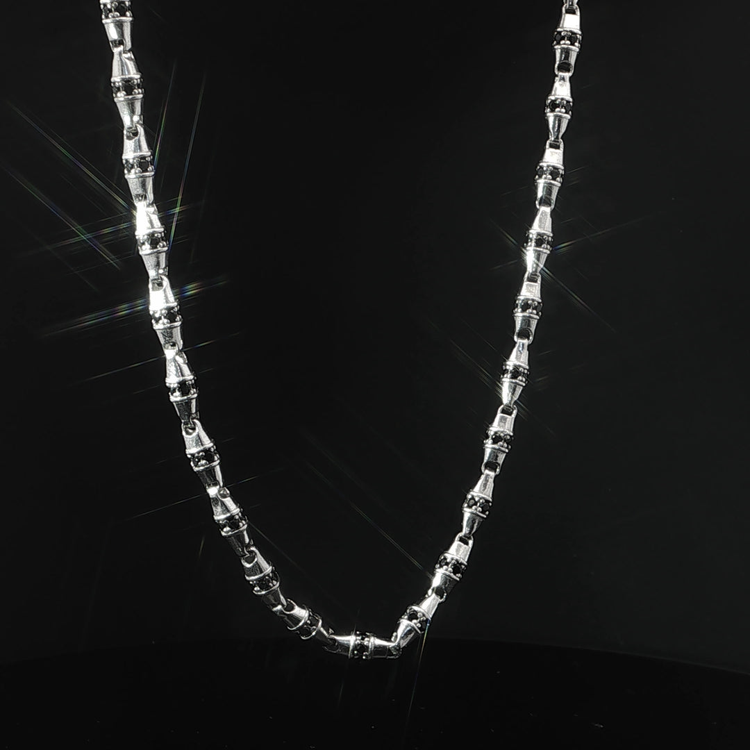 Faceted Link Silver Chain