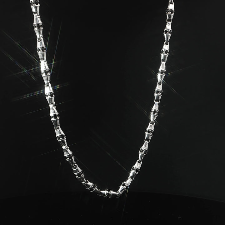 Faceted Link Silver Chain