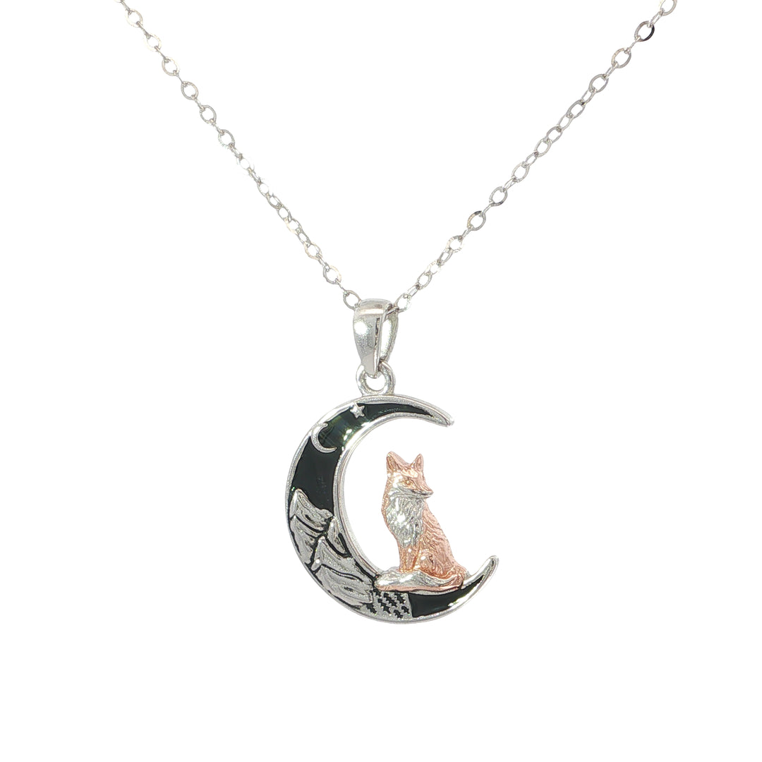 Moon and Fox Necklace