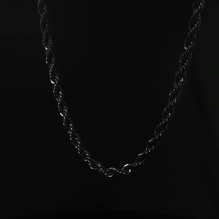 Thick Blackened Rope Necklace