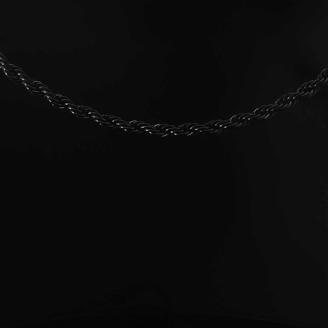 Thick Blackened Rope Necklace