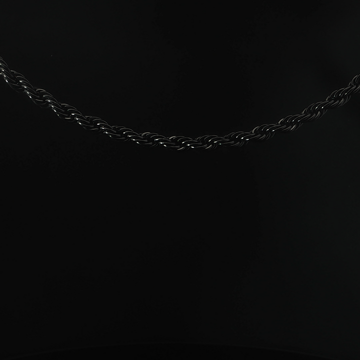 Thick Blackened Rope Necklace
