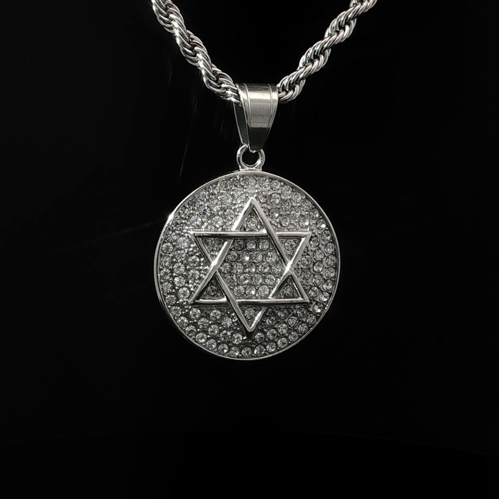 שרשרת מגן דוד משובצת