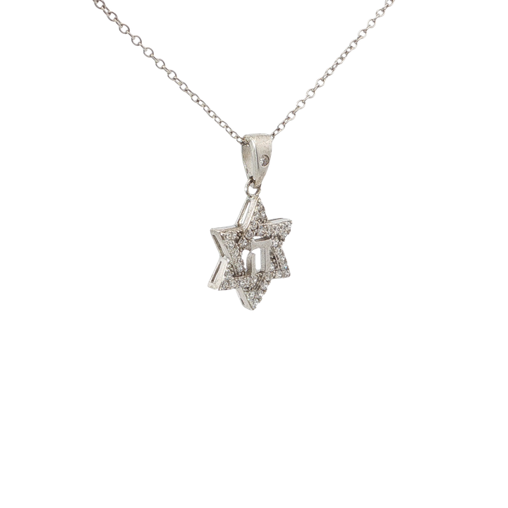 Stone-Set Star of David Hei Necklace