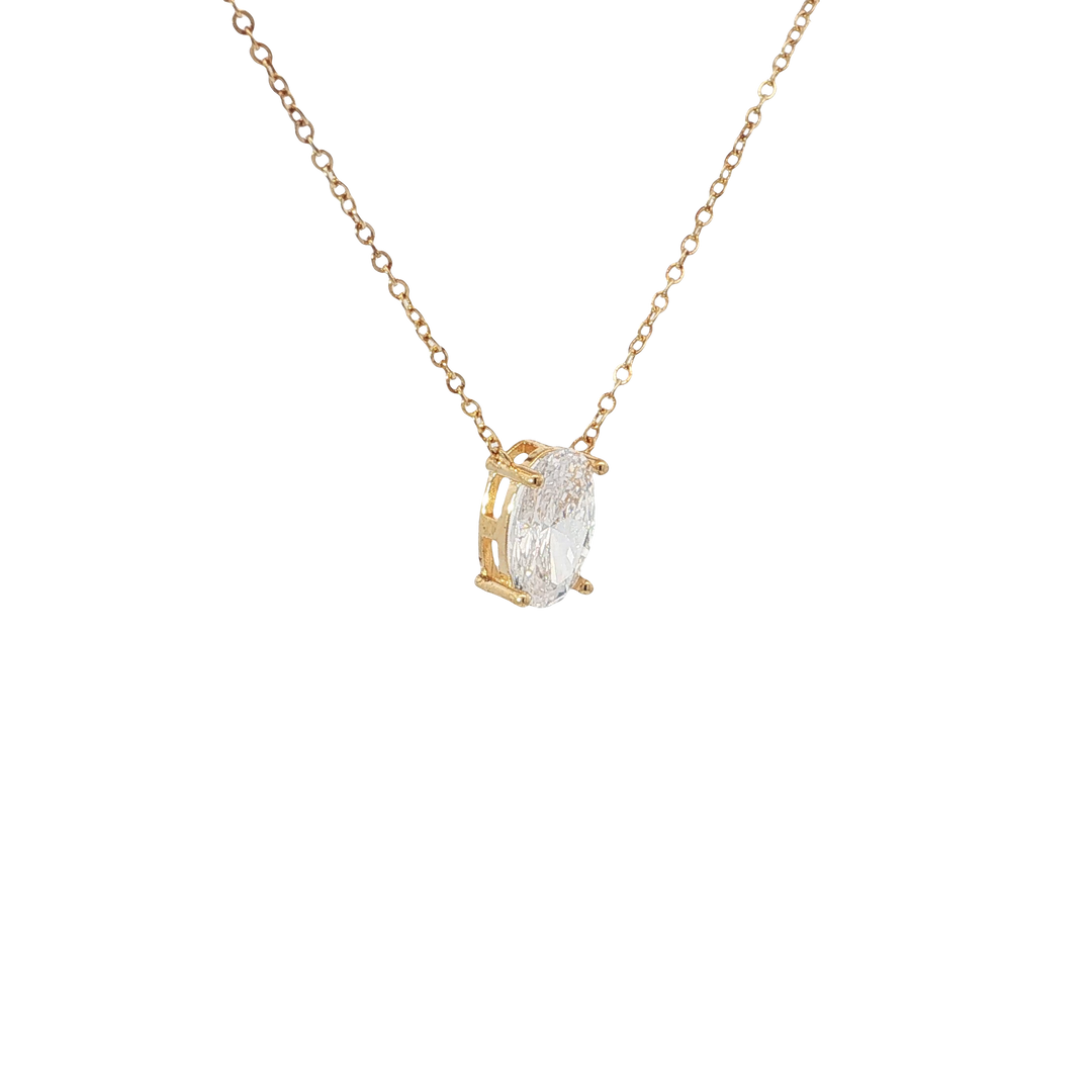 Classic Oval Stone Necklace