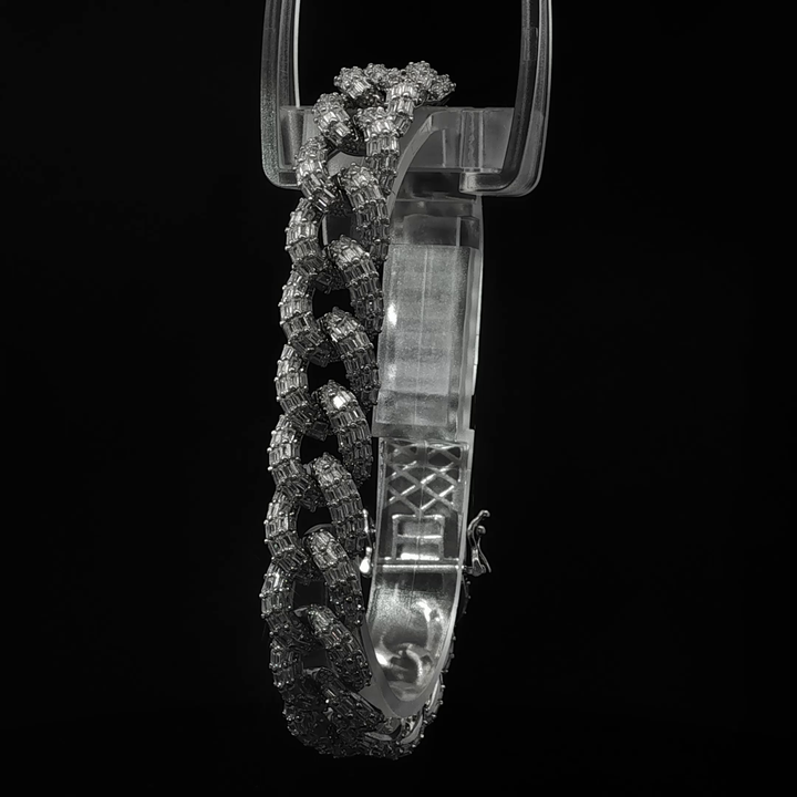 Baguette Stone-Set Link Bracelet