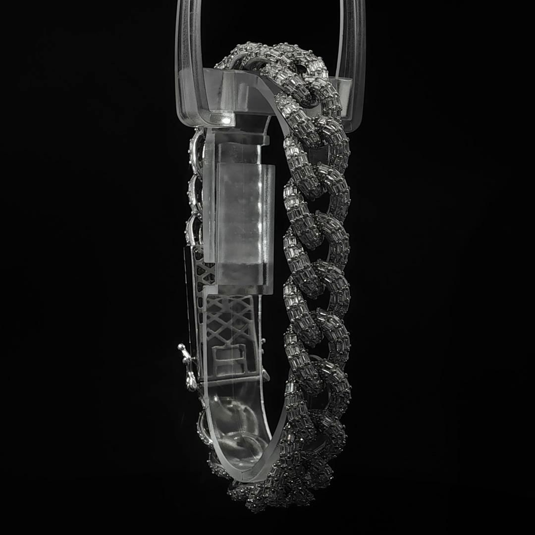 Baguette Stone-Set Link Bracelet