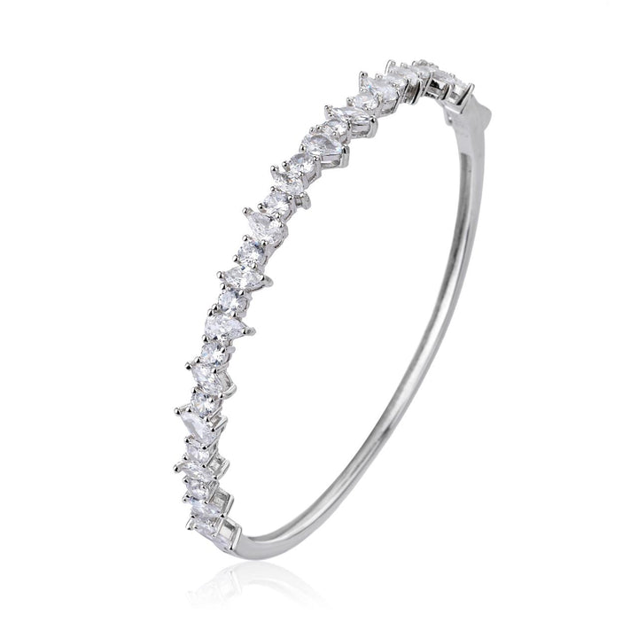 Silver Bangle | צמיד קשיח משובץ לאישה